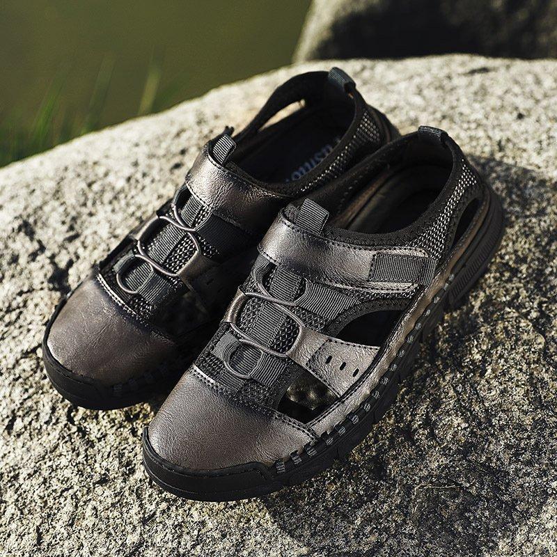 Men Comfy Flat Heel Summer Leather Sandals - Image 10