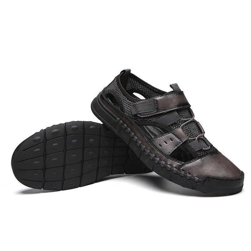 Men Comfy Flat Heel Summer Leather Sandals - Image 15