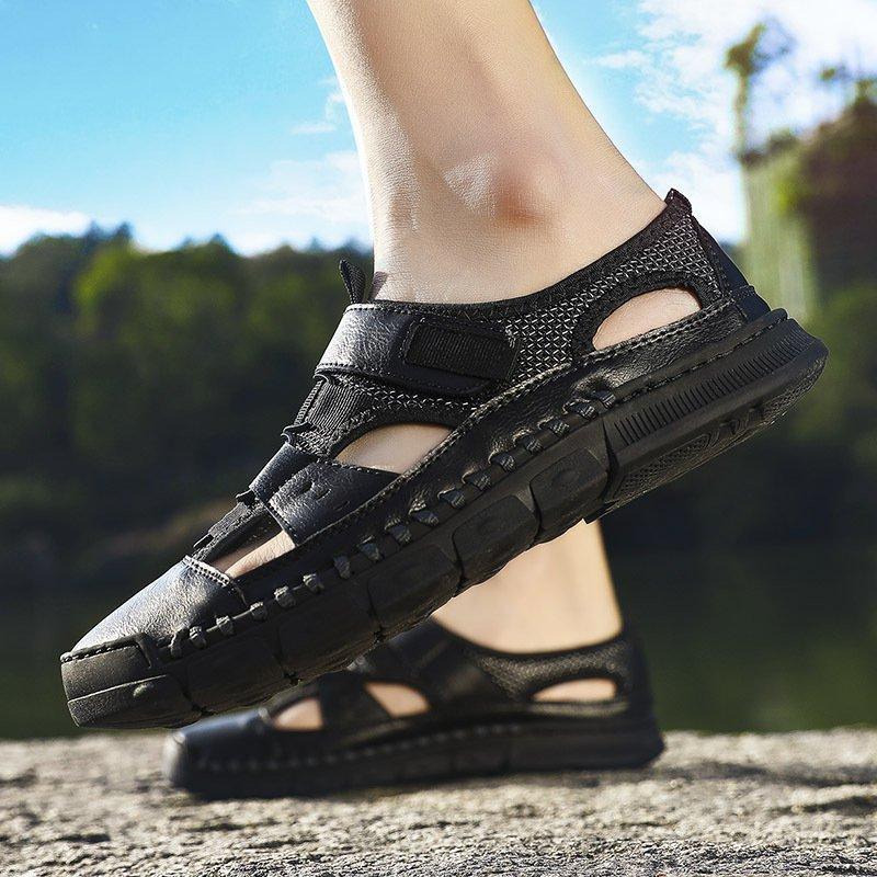 Men Comfy Flat Heel Summer Leather Sandals - Image 5