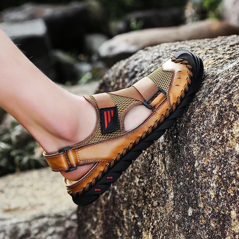 Men Leather Sports Canyoning Waterproof Sandals - Image 15