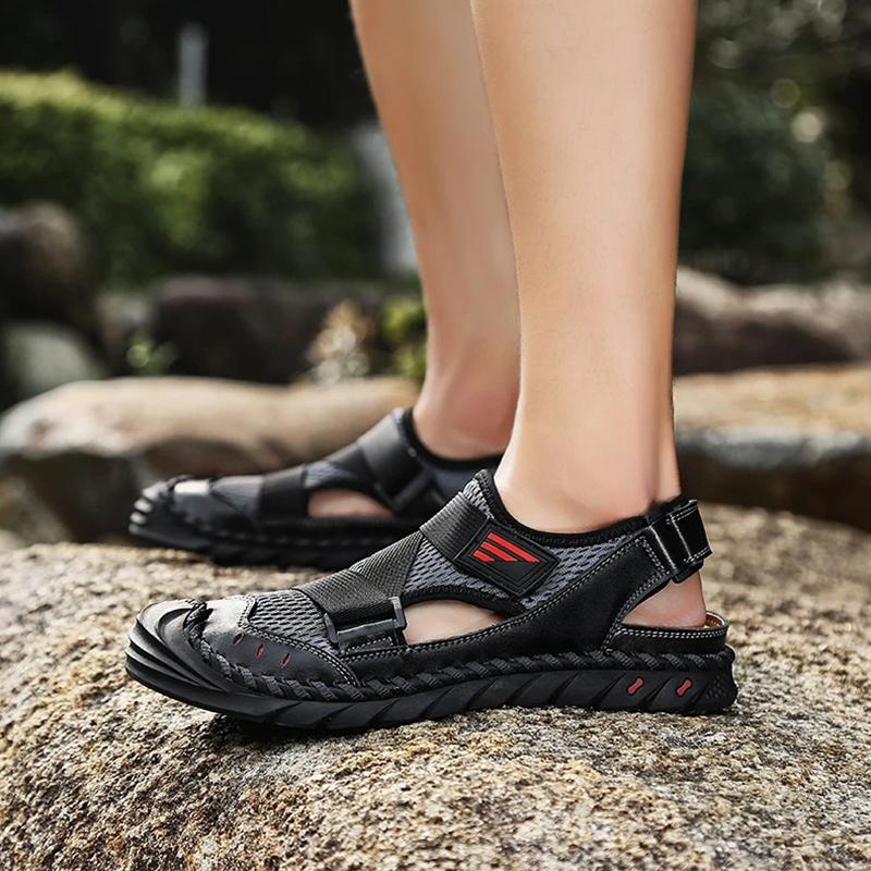 Men Leather Sports Canyoning Waterproof Sandals - Image 19