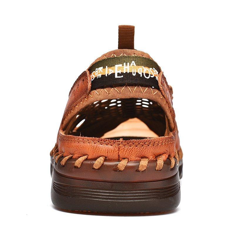 Men Outdoor Non-slip Hole Shoes Mesh Elastic Band Water Sandals - Image 3