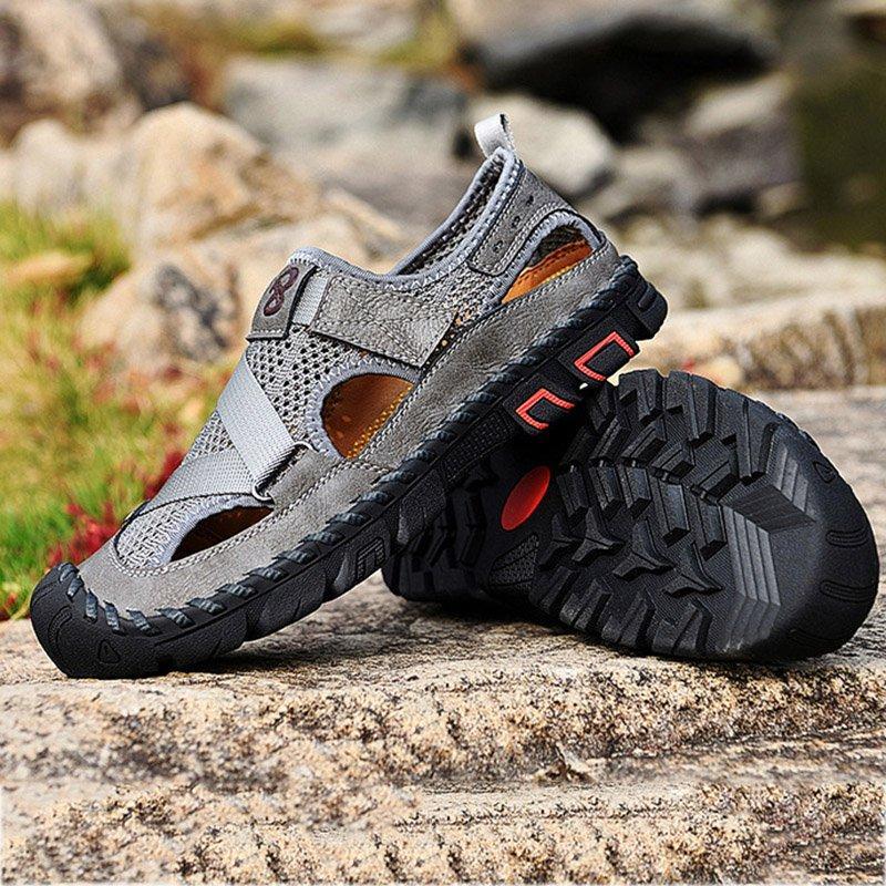 Men's Outdoor Wading Beach Shoes Mesh Non-slip Hole Sandals - Image 10