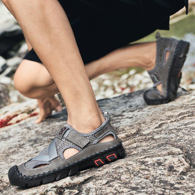 Men's Outdoor Wading Beach Shoes Mesh Non-slip Hole Sandals - Image 12