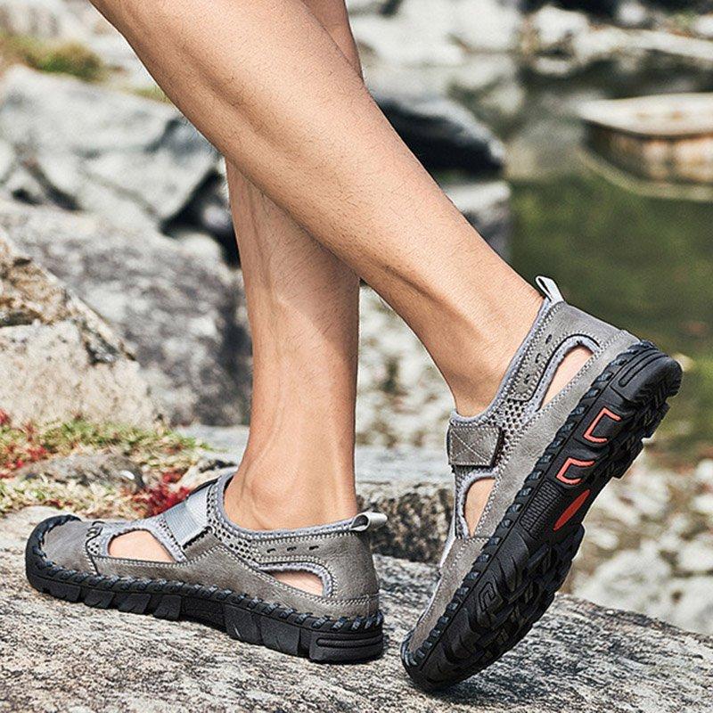 Men's Outdoor Wading Beach Shoes Mesh Non-slip Hole Sandals - Image 13