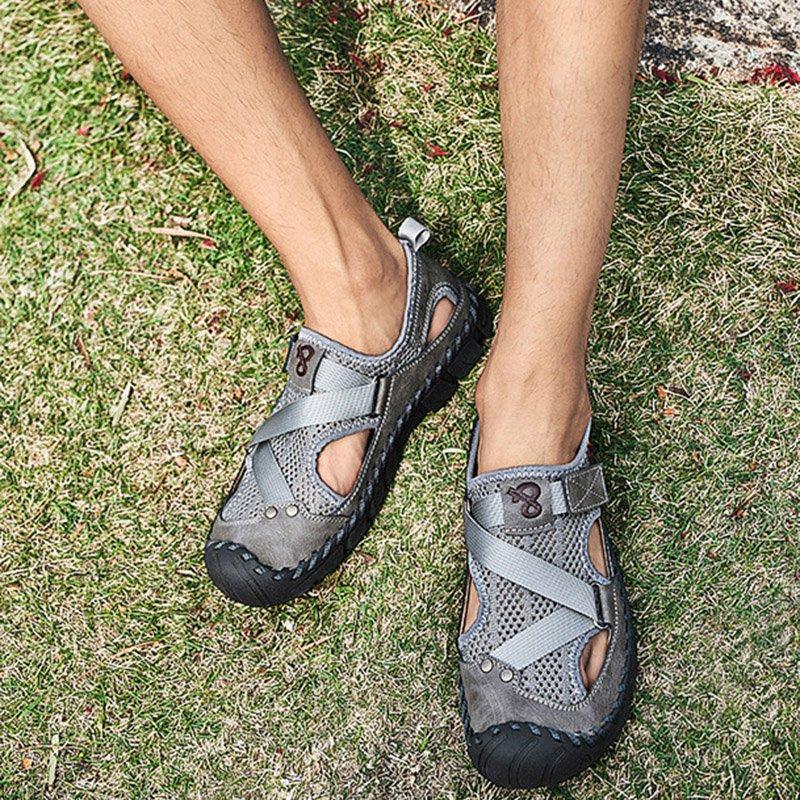 Men's Outdoor Wading Beach Shoes Mesh Non-slip Hole Sandals - Image 14