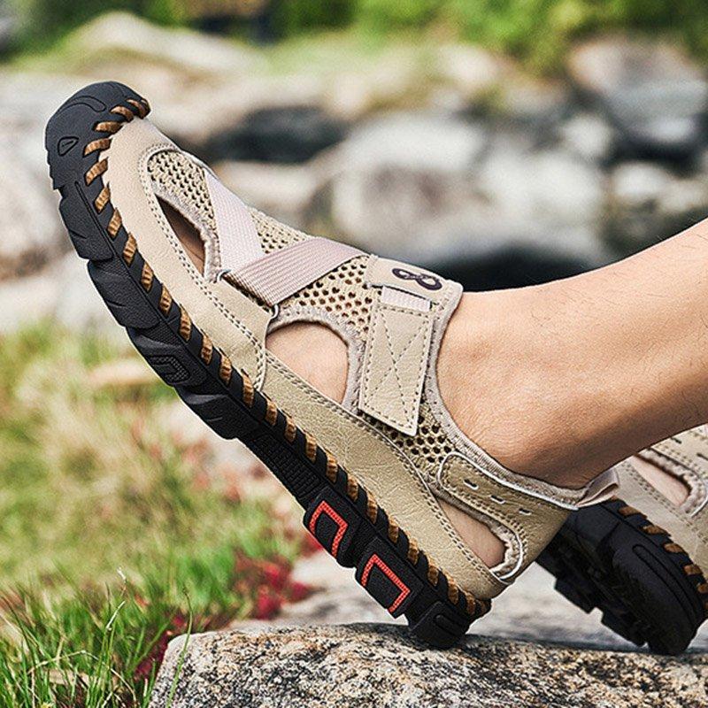 Men's Outdoor Wading Beach Shoes Mesh Non-slip Hole Sandals - Image 15