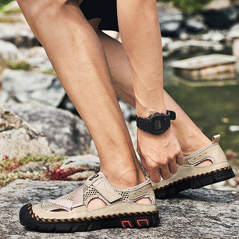 Men's Outdoor Wading Beach Shoes Mesh Non-slip Hole Sandals - Image 16