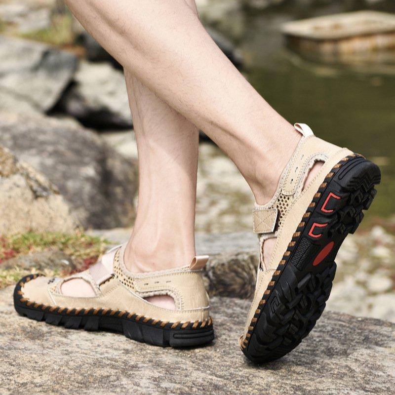 Men's Outdoor Wading Beach Shoes Mesh Non-slip Hole Sandals - Image 17