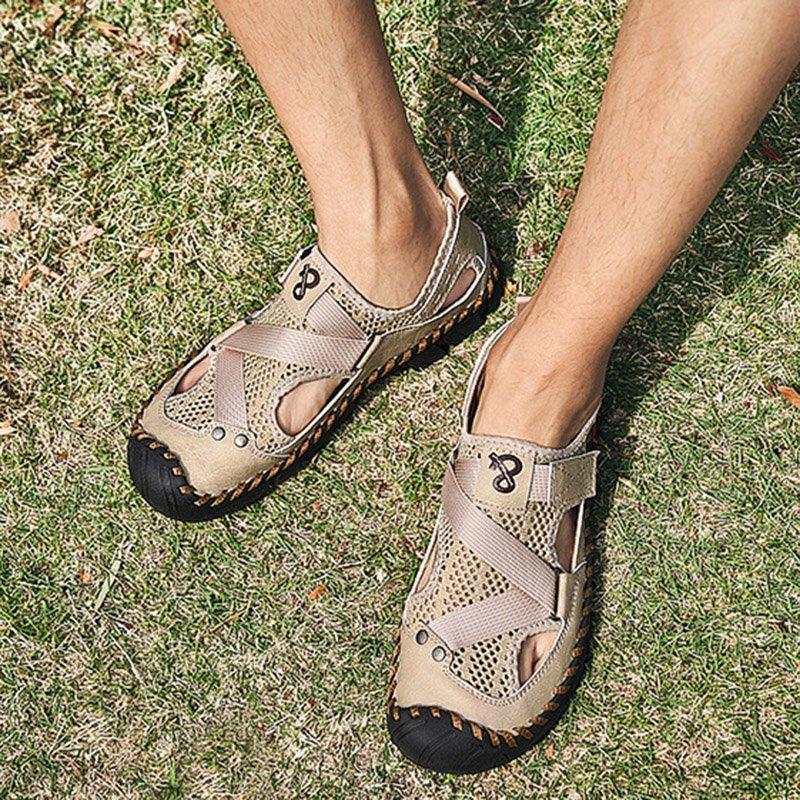 Men's Outdoor Wading Beach Shoes Mesh Non-slip Hole Sandals - Image 18