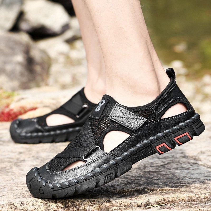 Men's Outdoor Wading Beach Shoes Mesh Non-slip Hole Sandals - Image 20