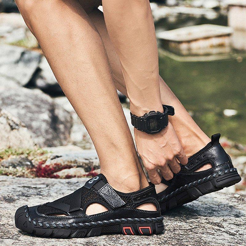Men's Outdoor Wading Beach Shoes Mesh Non-slip Hole Sandals - Image 23