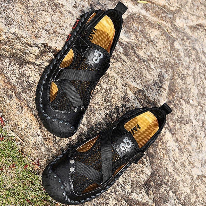 Men's Outdoor Wading Beach Shoes Mesh Non-slip Hole Sandals - Image 24