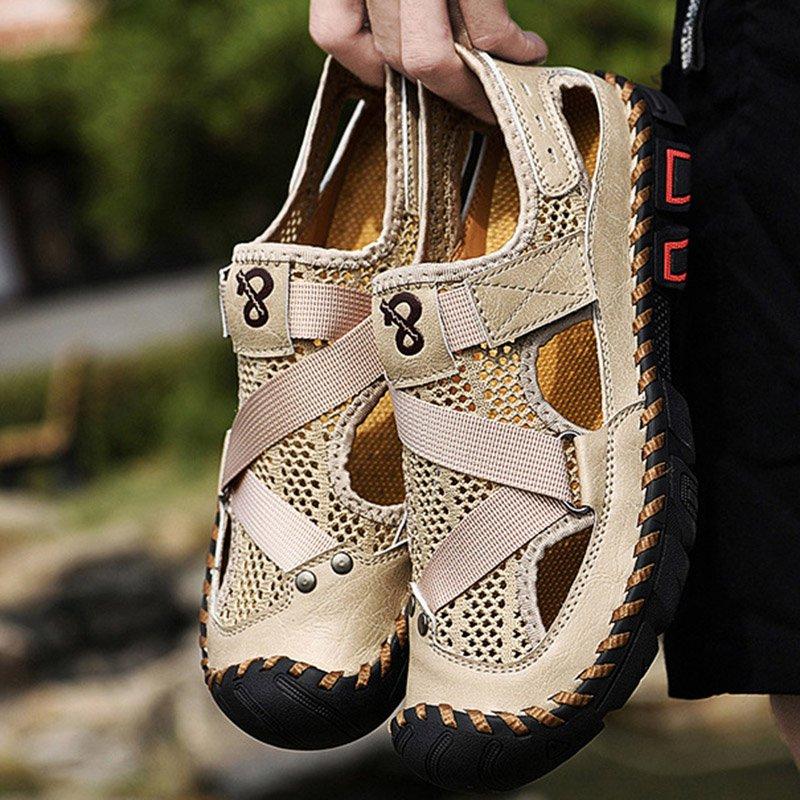 Men's Outdoor Wading Beach Shoes Mesh Non-slip Hole Sandals - Image 26