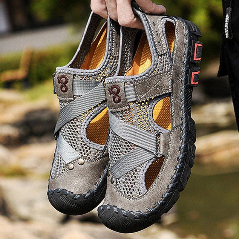Men's Outdoor Wading Beach Shoes Mesh Non-slip Hole Sandals - Image 27