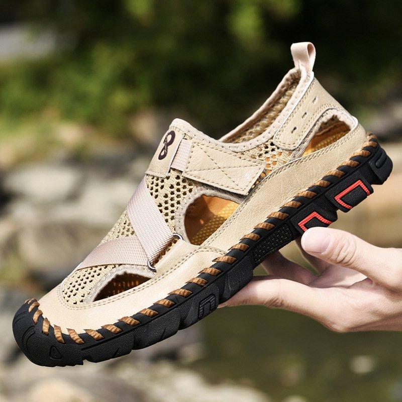 Men's Outdoor Wading Beach Shoes Mesh Non-slip Hole Sandals - Image 6