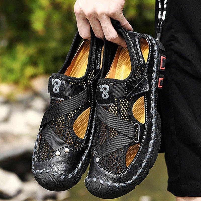 Men's Outdoor Wading Beach Shoes Mesh Non-slip Hole Sandals - Image 7