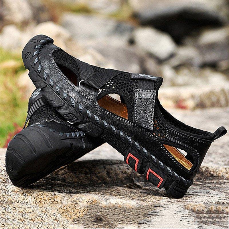 Men's Outdoor Wading Beach Shoes Mesh Non-slip Hole Sandals - Image 8
