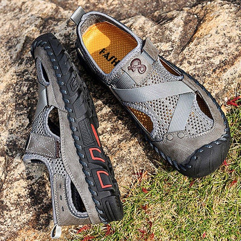 Men's Outdoor Wading Beach Shoes Mesh Non-slip Hole Sandals - Image 9