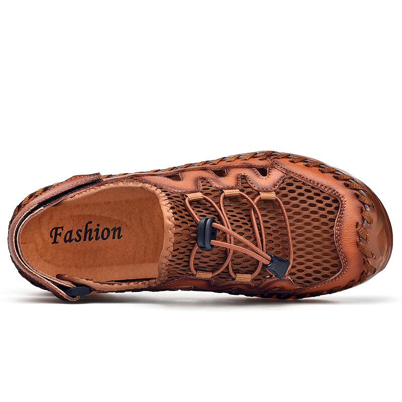 Men's Rubber Toe Cap Mesh Splicing Slippers Outdoor Water Sandals - Image 6