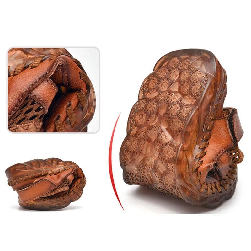 Men's Rubber Toe Cap Mesh Splicing Slippers Outdoor Water Sandals - Image 7