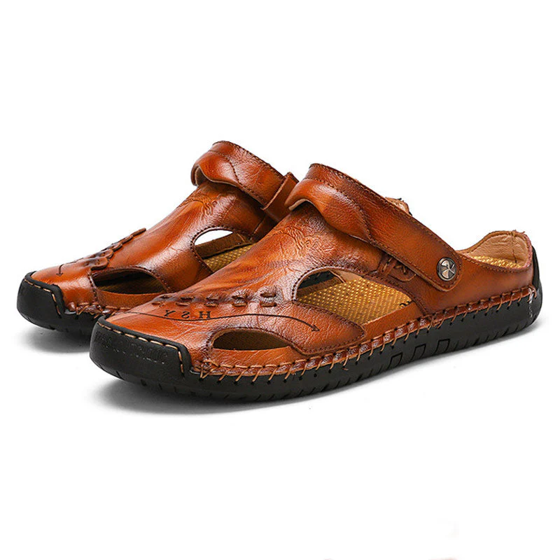 Men's Casual Breathable Handmade Leather Sandals - Image 5