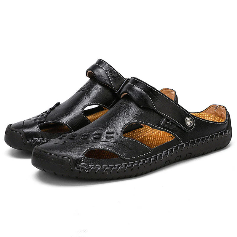 Men's Casual Breathable Handmade Leather Sandals - Image 6