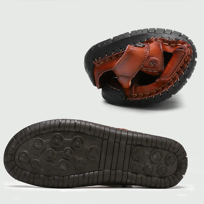 Men's Casual Breathable Handmade Leather Sandals - Image 9