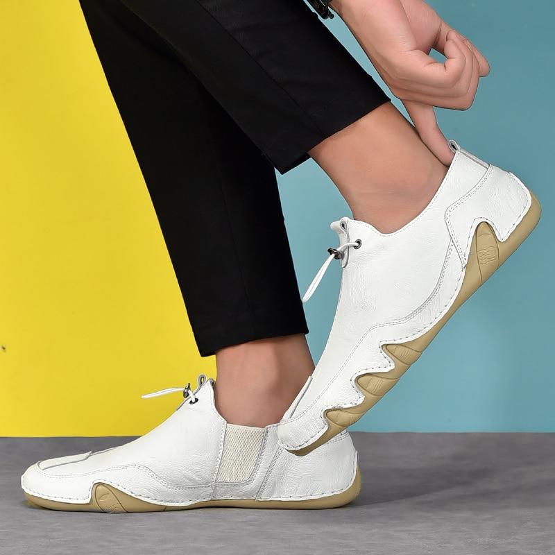 Men Loafers Casual Leather Flats Light Slip-on Moccasins - Image 12