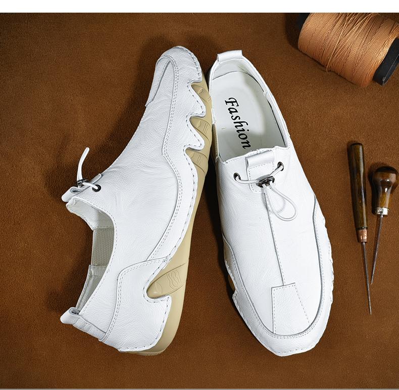 Men Loafers Casual Leather Flats Light Slip-on Moccasins - Image 7