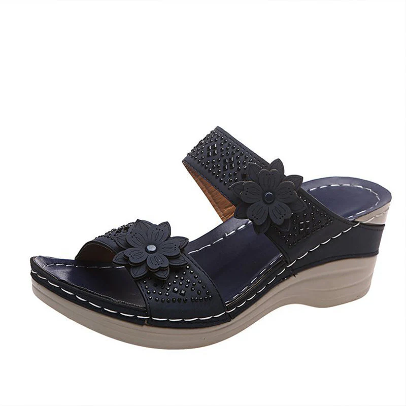 Women Casual Shoes Vintage Flower Fish Mouth Sandals - Image 6