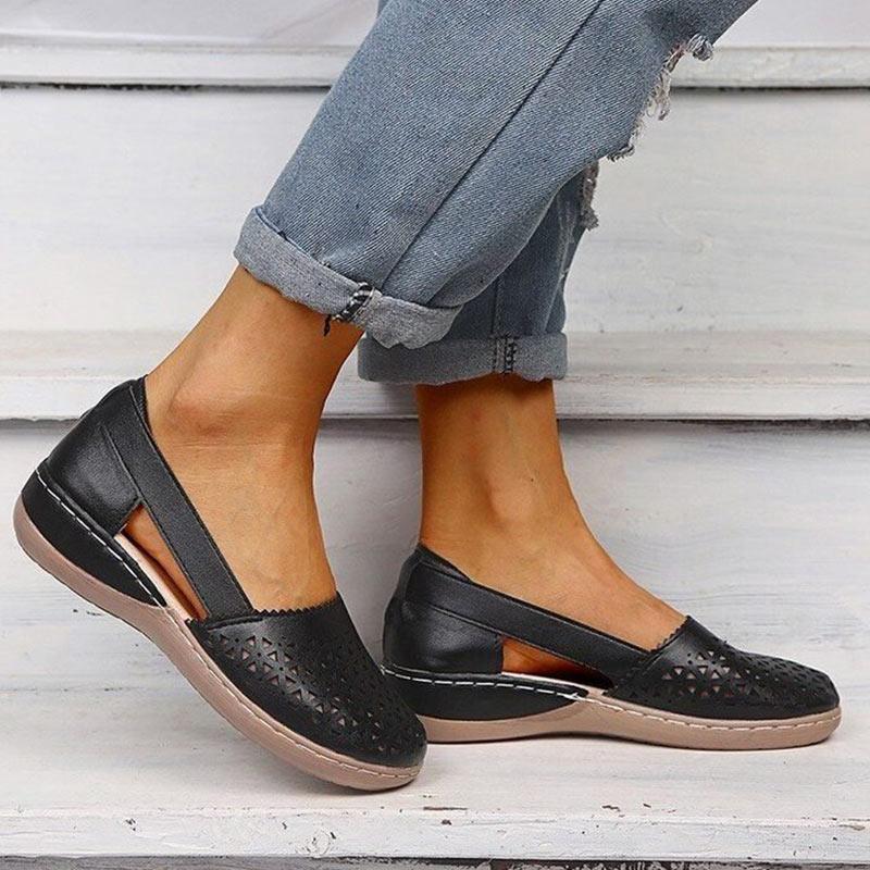 Women Wedges Orthopedic Hollow Out Vintage Sandals - Image 3