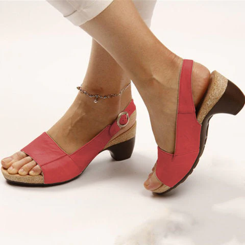Women's Elegant Low Chunky Heel Comfy Sandals - Image 4