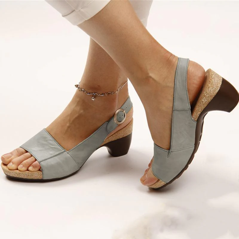 Women's Elegant Low Chunky Heel Comfy Sandals - Image 5