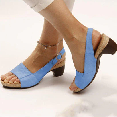 Women's Elegant Low Chunky Heel Comfy Sandals - Image 7